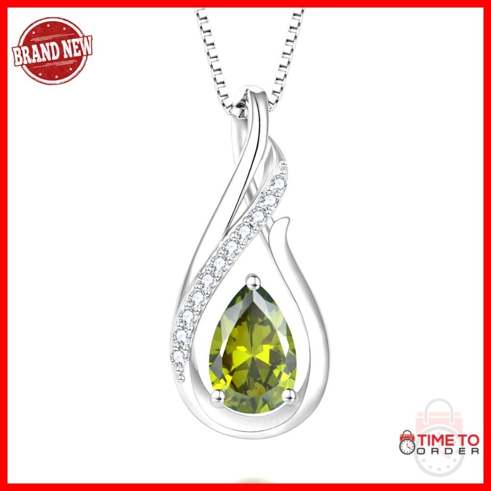 Sterling Silver Infinity Teardrop Pendant Necklace Elegant Minimal Chic Jewelry